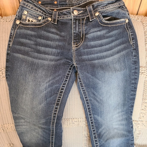 MISS ME Women's MID-RISE SKINNY bling pocket JEANS - Picture 5 of 9